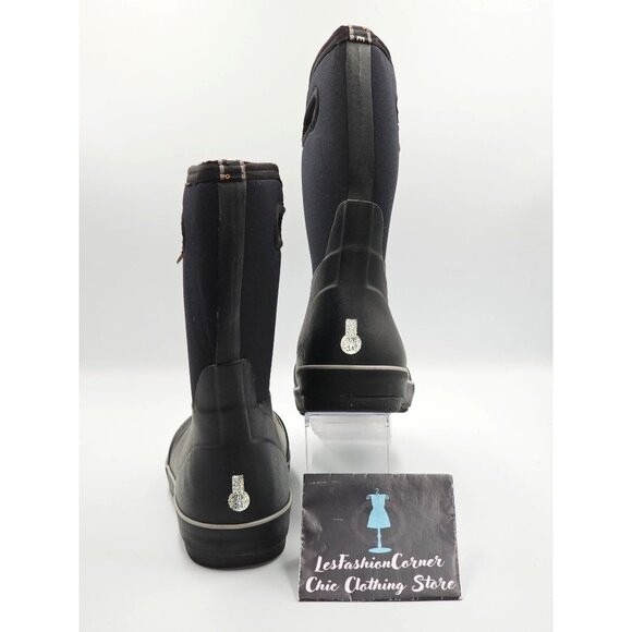 Bogs Youth Black Classic II Solid Waterproof Insulated Rain Snow Boots Sz 4 2915 - Picture 6 of 16